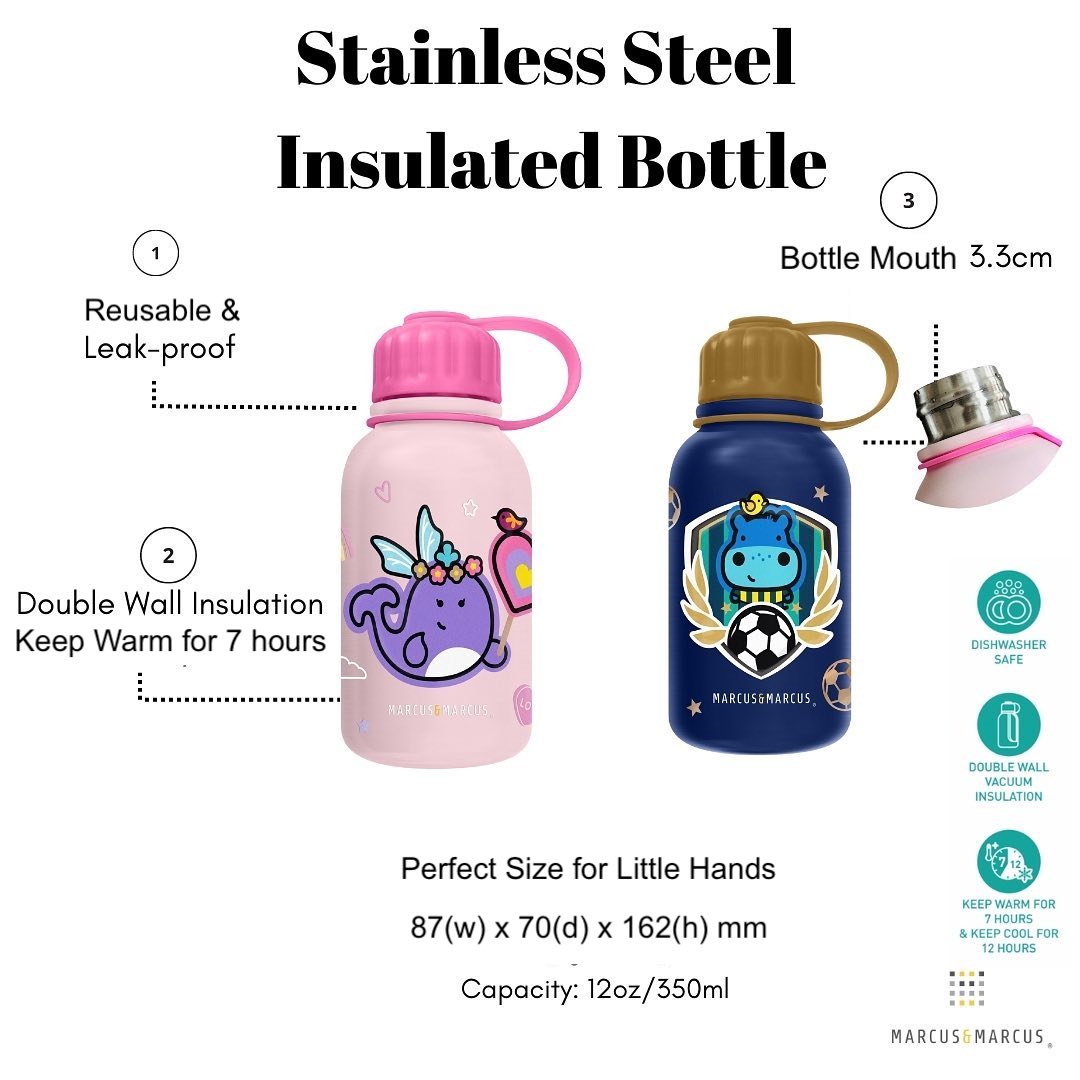 marcus and marcus stainless steel thermal water bottle 儿童保温水瓶